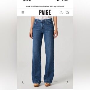 Paige Leenah Wide Leg Women's Jeans in Dark Blue